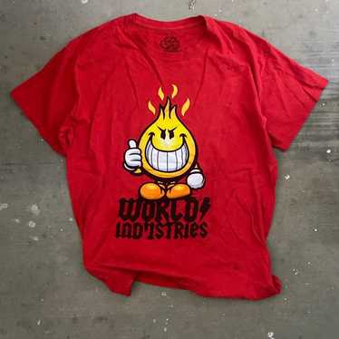 WORLD INDUSTRIES スケートボード Tシャツ XL WORLD INDUSTRIES GLOBE VINTAGE 80s SKATEBOARDING T SHIRT