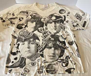 90s ビートルズ 総柄 Tシャツ XL 古着 90s The Beatles 豪華 オールオーバー フォト ピクチャー