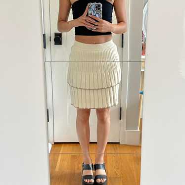 Women's Skirt - Cream/White - 0 – Cream knit ruff… - image 1