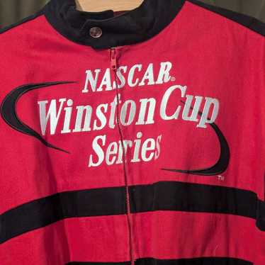 Source Unknown Red And Black Varsity Jacket - image 1