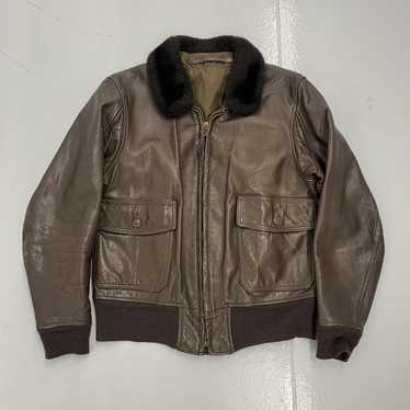 ヴィンテージ U.S NAVY G-1 ボア　USN 80s scovill USN 1970s Vintage G-1 Leather Flight Jacket Black SCOVILL