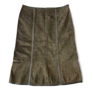 90s MOSCHINO EMBROIDERY SUEDE SKIRT レザー RARE Vintage Designer Moschino 1990s Two-piece Skirt Suit