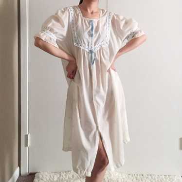 Barbizon White Summerweight Sleepwear Nightgown-C… - image 1