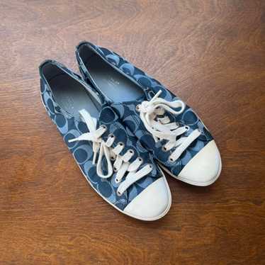 COACH デニムスニーカー ネイビー cp766_drj_a0