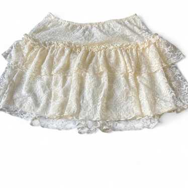 Vintage Women's Lace Skirt - Cream/White - S – Cr… - image 1