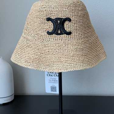 【CELINE】Triomphe raphia hat ハット ad3ea22c45294ad999219fa6aee25b