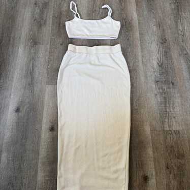 Zara Women's Skirt - Cream/White - S – Cream midi… - image 1