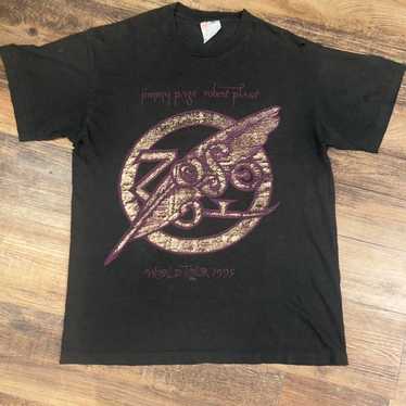 トップス 90s Jimmy Page & Robert Plant tour tee 1990s Jimmy Page & Robert Plant Tour T Shirt Led Zeppelin