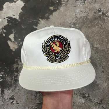 90年代 Winston RacingヴィンテージキャップUSA製デッドストック Vintage Winston Trucker Cap Hat Mens Adjustable Red Snapback