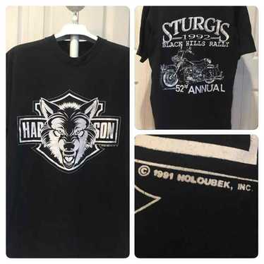 HARLEY DAVIDSON wolf ハーレー　00s XL 00'S Harley-Davidson Wolf Pattern Motorcycle Bike T-shirt