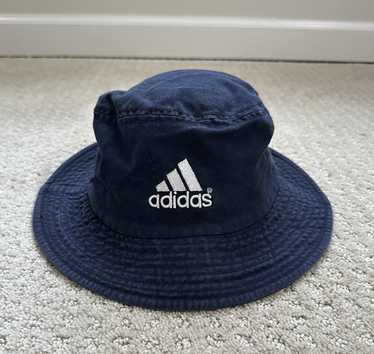 00s adidas バケットハット　ハット　ビンテージ　古着　帽子　y2k adidas - 古着 adidas アディダス ヴィンテージ加工 バケット