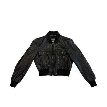 ESCADA レザー ジャケット 38号 Escada Moto Jacket Womens Sz 38 US M Black Wool Silk Faux