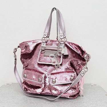 バッグ Coach Poppy Sequin Spotlight 2way Bag Coach Poppy Groovy Disco Ball Spotlight Limited Edition