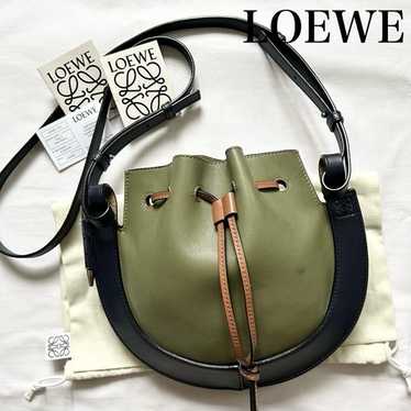 【LOEWE】ANAGRAM HORSESHOE SHOULDER BAG AUTH NWT Loewe Small Horseshoe Anagram Canvas Leather