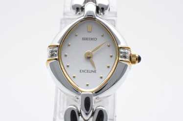 Seiko Exceline 1F20‑6B60 シルバー ゴールド Seiko Exceline Diamond 1F20-6B60 Vintage Women's Watch in