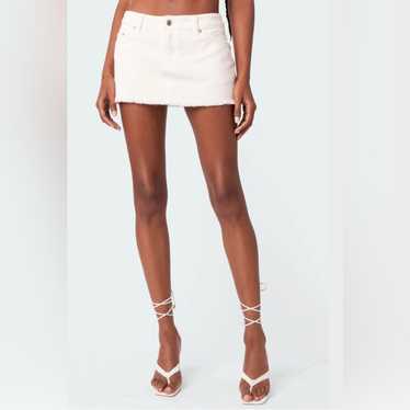 Edikted Micah White Denim Mini Skirt - image 1