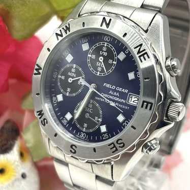 SEIKO ALBA クロノグラフ FIELDGEAR メンズ ALBA - 【中古】SEIKO ALBA FIELD GEAR クロノグラフ メンズ