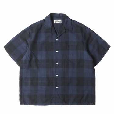 WACKO MARIA OMBRE CHECK OPEN SHIRTブルー24 WACKO MARIA/OMBRE CHECK OPEN COLLAR SHIRT（BLUE）［オンブレ