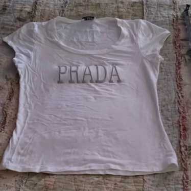 PRADA logo vintage t-shirt white SS25 新作 ★ Nylon Jersey T Shirt White &vert; UJN742_10VP_F0N40_S_202