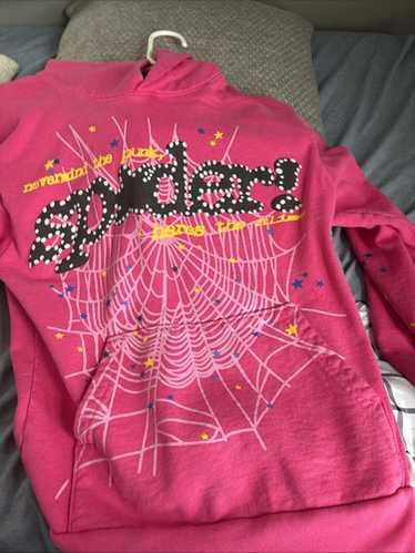 【美品】【正規品】【最終値下げ】【鑑定タグ付き】Sp5der ピンクフーディ S Sp5der hoodie s - Gem