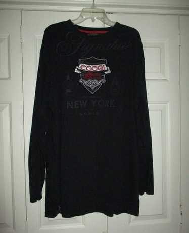 COOGI ロングTシャツ COOGI T-shirt Mens L Purple Black Striped Long Sleeve