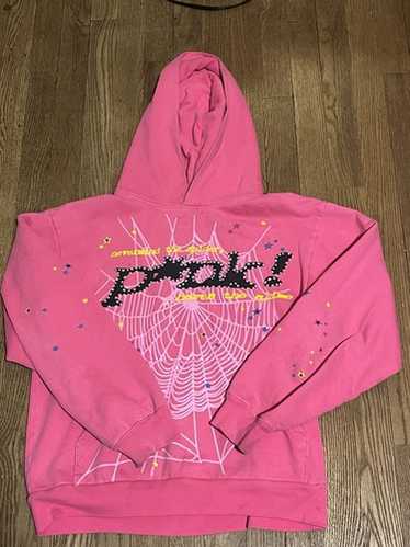 【美品】【正規品】【最終値下げ】【鑑定タグ付き】Sp5der ピンクフーディ S Sp5der hoodie s - Gem