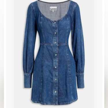 Ganni Blue Denim Mini Dress - image 1