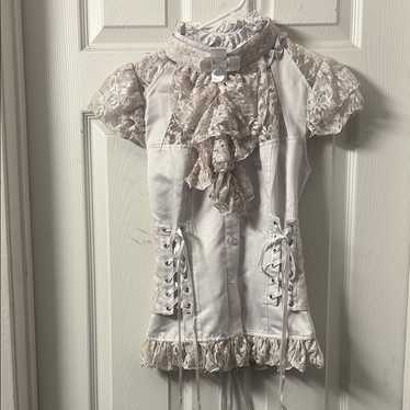 Elegant Lace Ruffle Blouse - White - image 1