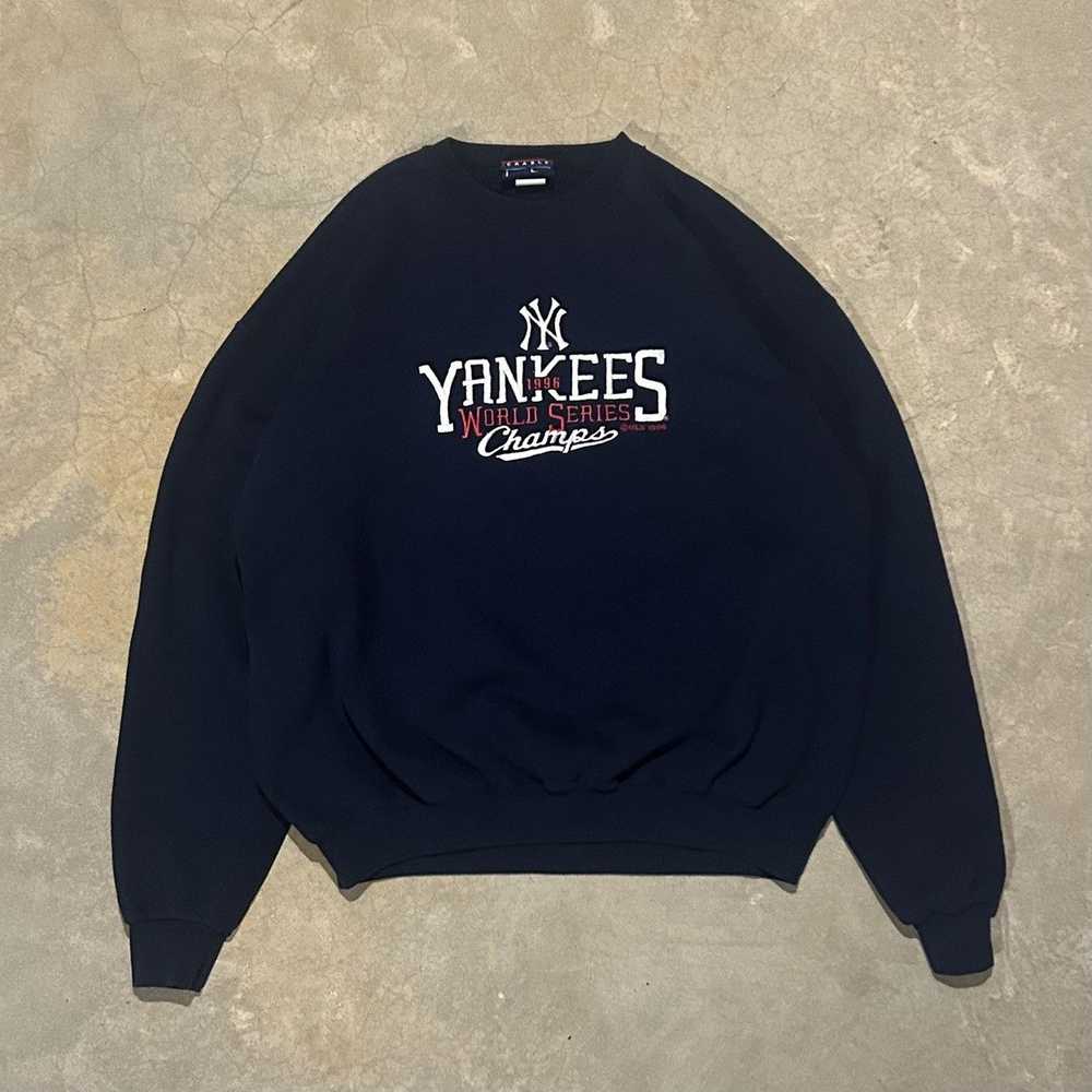 80’s NY Yankees Long Sleeve Tee ヴィンテージ Amazon.com: Classic Vintage Retro NEW YORK Navy Blue Text