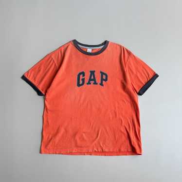 トップス ''OLD GAP'' 90s LOGO PARKER Vintage Gap Tshirt 90s Logo Mens XL Navy Made in USA Classic