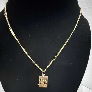 CELINE｜ (MINI TRIOMPHE NECKLACE IN BRASS WITH GOLD FINI Women's Triomphe mini in brass necklace with gold finish