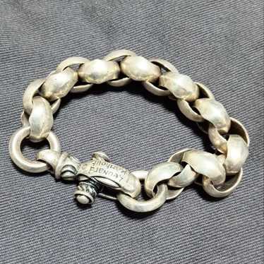 アクセサリー LEONARD KAMHOUT LONE ONES BRACELET Leonard Kamhout Rare Sterling Silver Silk Link Bracelet 925