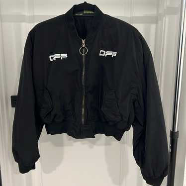 ジャケット OFF-WHITE BLACK NYLON BLEND BOMBER JACKET Off-White - Nylon bomber jacket black - The Corner