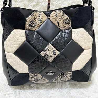 【美品】COACH イーディ パッチワーク レザーショルダーバッグ COACH コーチ バッグ パッチワーク 2WAYショルダーバッグ