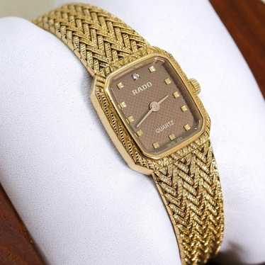 稼働 RADO 腕時計 ゴールド アンティーク レディース 新品電池 943 Rado gold & brown - Gem
