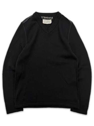 トップス Maison Margiela 21SS Vneck Sweatshirt Black & White V-Neck Varsity Sweater by MM6 Maison Margiela