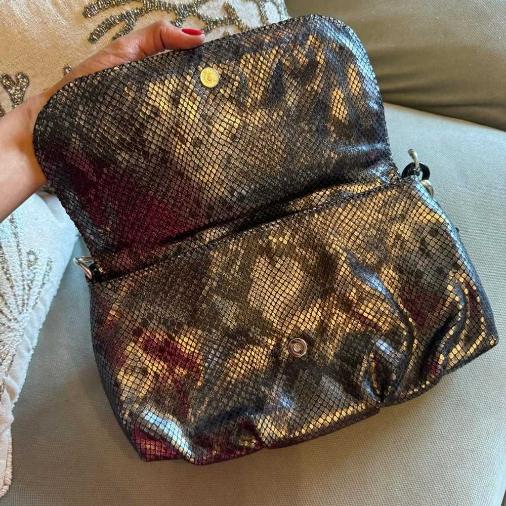 Michael kors metallic python bold chain shoulder … - image 5