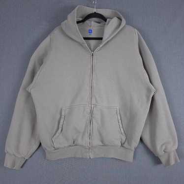 トップス YZY GAP ZIP HOODIE LIGHT GRAY XXL COTTON FLEECE ZIP-UP HOODIE GAP YEEZY – Los Angeles Archive