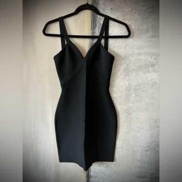 【関税込み】Herve Leger ブラック Bustier ミニドレス Herve Leger Black Beaded Halter Neck Mini Dress S Herve