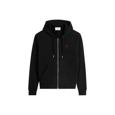 ★AMI PARIS★ Red heart logo hood black BFUSW235730001 BFUSW ☆AMI PARIS☆ Red heart logo hood black BFUSW235730001 BFUSW