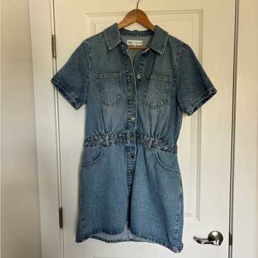Zara Blue Denim Mini Dress - image 1