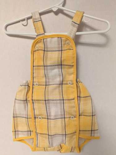 Baby Bubble Romper Vintage 1950s Yellow Plaid - image 1