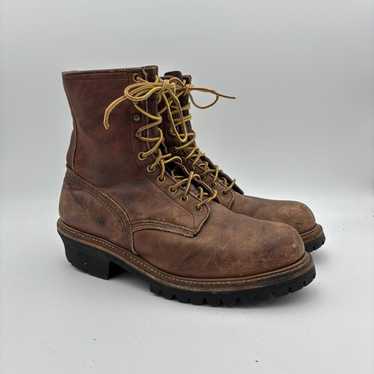 靴 REDWING / 80's USA Logger Boots Vintage Red Wing Leather Logger Boots – męskie, rozmiar 8