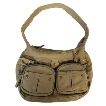 【archive】80s 90s Military Shoulder-bag 1980s Green Canvas Shoulder Bag Army Surplus Student Snack