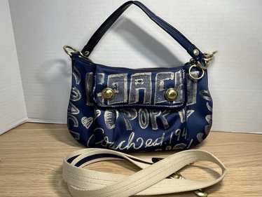 良品 539 Coach Poppy Shoulder Bag 2way COACH 2 Way Tote Bag 13830 Canvas Leather Multicolor Poppy
