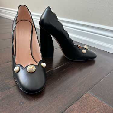 GUCCI ビジュー装飾 ブラックミュール Gucci pearl heels - Gem