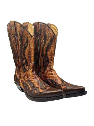 靴 new rock westen cowboy boots Amazon.com | New Rock 7921 S2 Men's Red and Black Flame