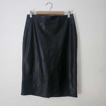 mint velvet black leather pencil skirt