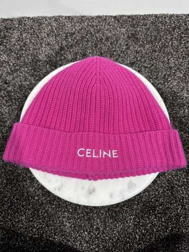帽子 CELINE EMBROIDERED KNIT WOOL BEANIE Celine Paris Camel Beige Logo Cashmere Knit Wool Embroidered
