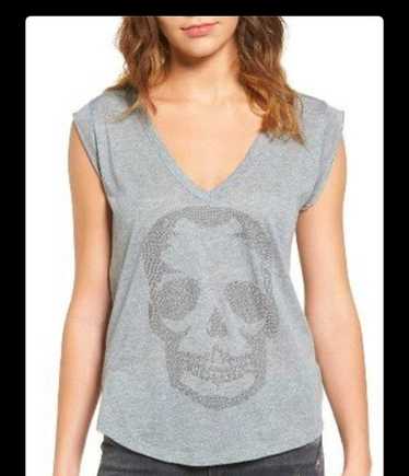 Tシャツ・カットソー Zadig & Voltaire Strass Beaded Cotton Top ZADIG&VOLTAIRE Skull strass T-Shirt BLACK | Base Blu